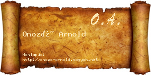 Onozó Arnold névjegykártya