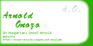 arnold onozo business card